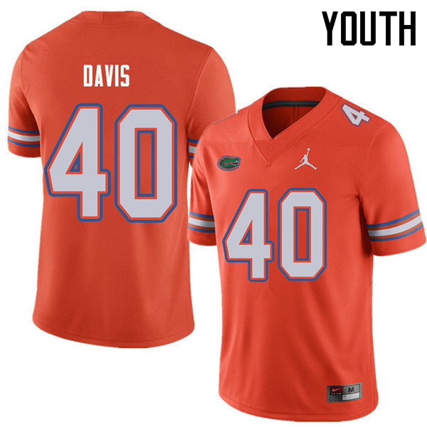 Jordan Brand Youth #40 Jarrad Davis Florida Gators College Football Jerseys Sale-Orange - Click Image to Close